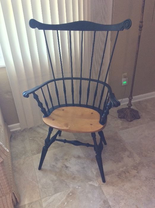 Custom Made Connecticut Comb Back Chair with Pine Seat by Peter Goodrich, Chairmaker.