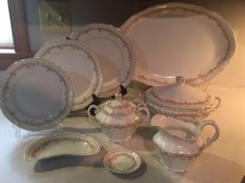 Austrian The Munich Rose china. Sample of larger set, including various serving pieces.