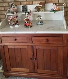 Antique marble top dry sink