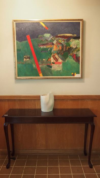 Fabulous Mid Century Art by Robert Weimerskirch (Houston Artist with Dubose Gallery card on back)
