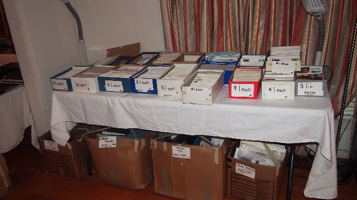 Beginning of LARGE Stamp Collection....inc. lot boxes full of books and supplies