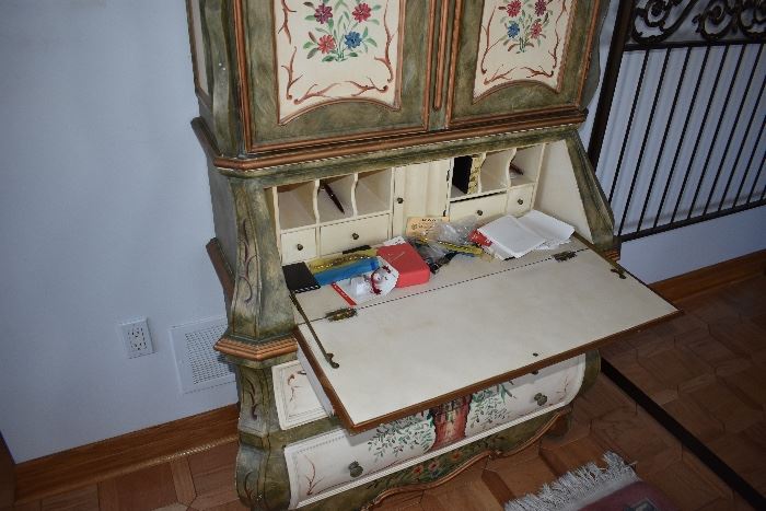  Hand Painted, French Country style, Two Piece Slanted desks