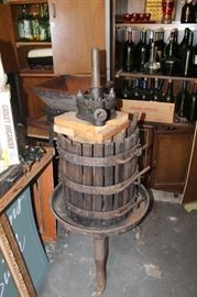 Large grape press for winemaking