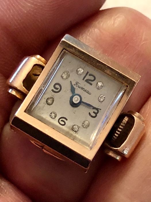 Unusual Tourneau 14K Finger Watch