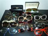 COLLECTION OF DESIGNER (SUN) GLASSES; INCLUDES CAZAL, VERSACE, CHANEL, CHRISTIAN DIOR, SILHOUETTE AND MORE