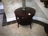 Mahogany Round End Table with drawer