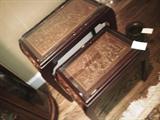 3) Carved Top Nesting Tables, Rosewood