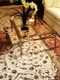 Brass and Glass Rectangular Coffee Table, apx 48 x 32"