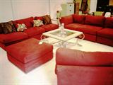 Burgundy/Red Upholstered 4 piece Sectional Sofa