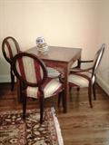 Mah Jong Table, 4 Oval Back Chairs