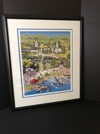 Signed watercolor by Door County artist Ellen Sprogo-Topelmann