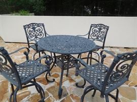 Cast metal taller bistro set