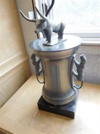 Pair of pewter lamps