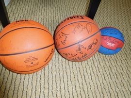 Team signed basketballs