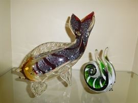 Hand blown fish & snail