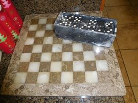 Marble game board & marble dominos