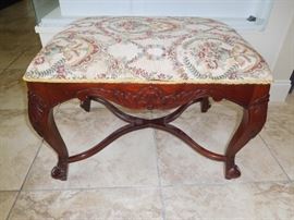 Carved mahogany bench
