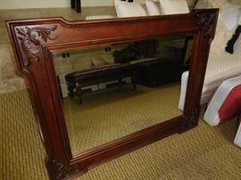 Drexel walnut beveled mirror