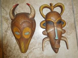 Metal African wall masks