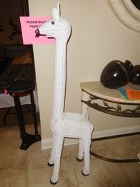 Tall wicker giraffe