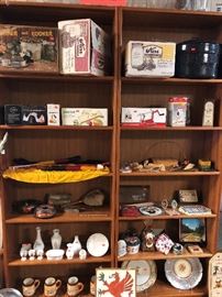 vintage items and kitchen items in the box