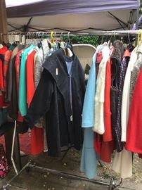 Vintage coats, pantsuits, rabbit coat, ponchos 