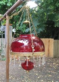 Cranberry glass chandelier 