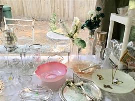 Vases and etched glass 