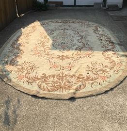 Large hook rug oval 6x 8