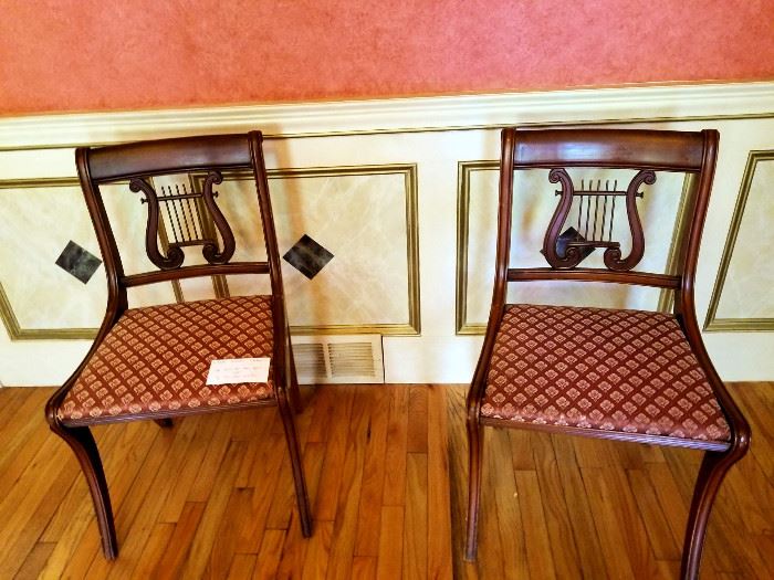Lovely pair of lyre back chairs 