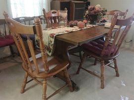 Dining table and four chairs