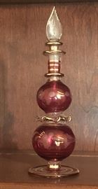 Small blown glass perfume bottle