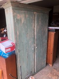 Green primitive cabinet