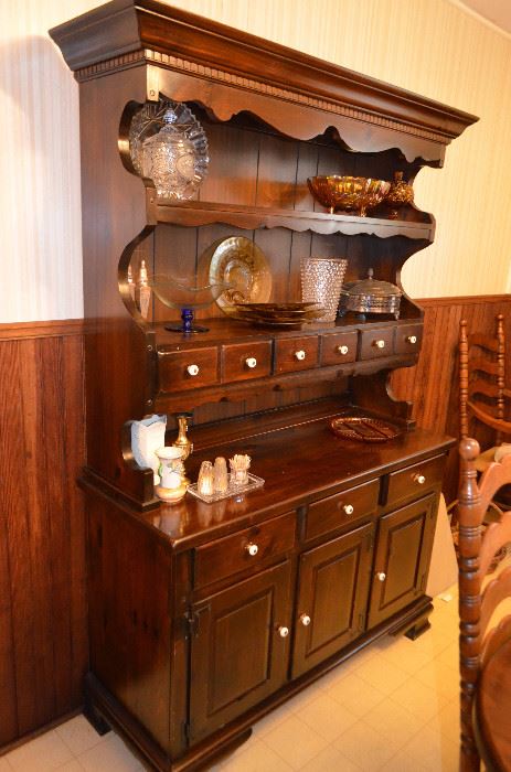 pine stepback cupboard