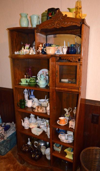 Oak curio cabinet