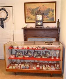 mantle clock; store showcase
