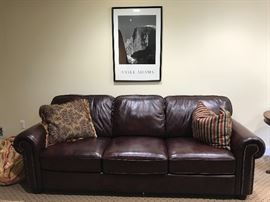 One of pair of QUALITY leather sofas