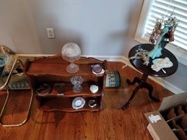 Small tables, small shelving units