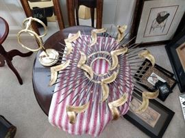 1970's hand-crafted brass sunburst wall art