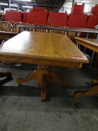 Rectangle 48 Medium Stained Wood Table With Pedes
