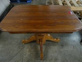 Rectangle 48 Dark Stained Wood Table With Pedesta