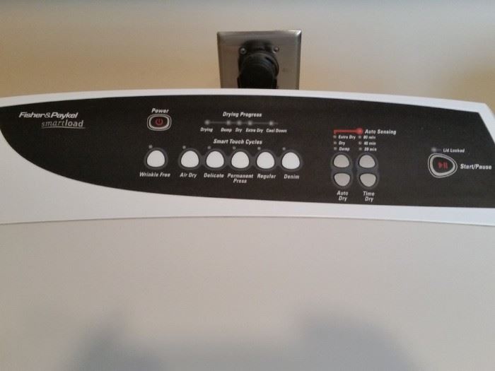 A closer look at the control panel of the dryer