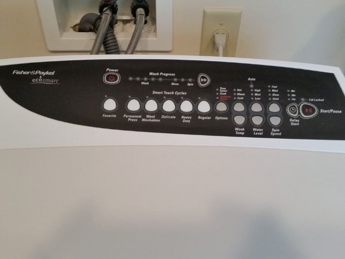 A closer look at the control panel of the washer