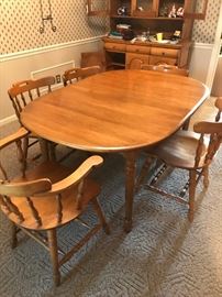 #3 Rock-Maple Table w/2 leaves 60-80x42x28 w/6 chairs (2 captains chairs) $175.00