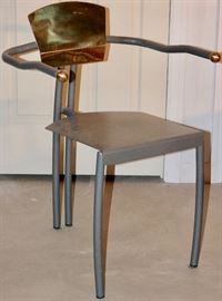Modern Brass & Aluminum Arm Chair