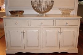 Distressed White Sideboard