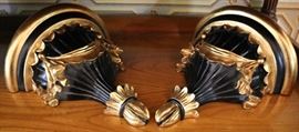 Ebonized Gilt Wood Sconces