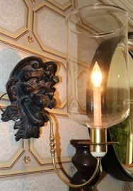 Metal Lion Head Light Sconces