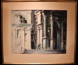 Original Watercolor by Antimo Beneduce (Italian, 1900-1977)