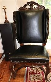 Mahogany & Leather Man's Side Chair